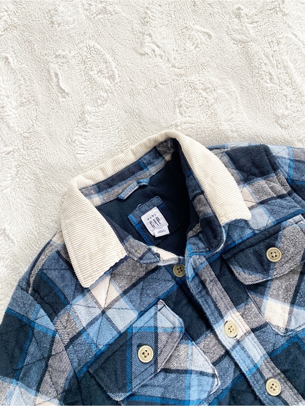 baby gap • plaid button up flannel jacket | 18-24M